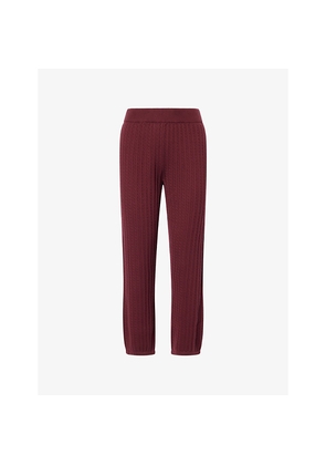 Womens Simkhai Cable-Knit Straight-Leg Cotton and Cashmere Trousers