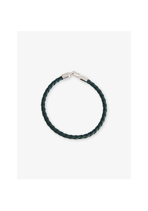 Mens Thomas Sabo Braided Sterling-Silver and Leather Bracelet