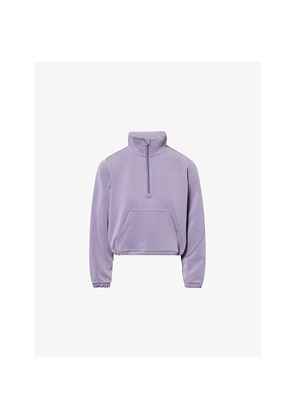 Womens Lululemon Brushed Softstreme Cropped Stretch-Woven Sweatshirt