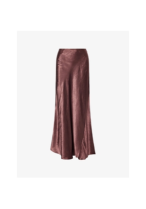 Womens Dissh Breanna Crinkle Satin Maxi Skirt