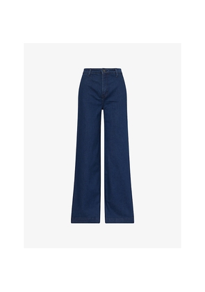 Womens Reformation Bex High-Rise Wide-Leg Stretch-Denim Jeans