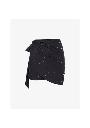 Womens Hunza G Crystal-Embellished Stretch-Woven Sarong