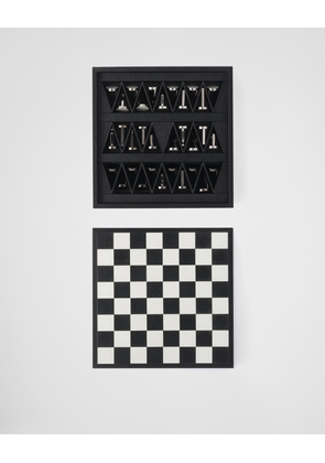 Saffiano leather chess set