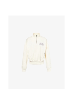 Womens Adanola Sport Horizon Funnel-Neck Zip Cotton-Jersey Sweatshirt