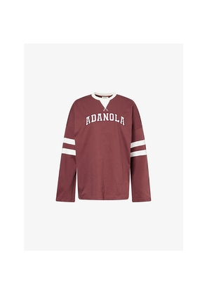 Womens Adanola Varsity Boxy Long Sleeve Cotton-Jersey T-Shirt