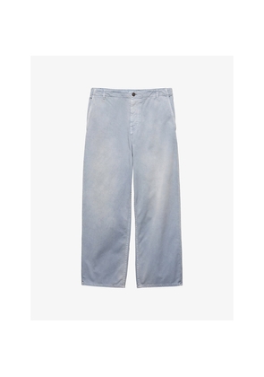 Mens Prada Washed Straight-Leg Cotton-Gabardine Trousers