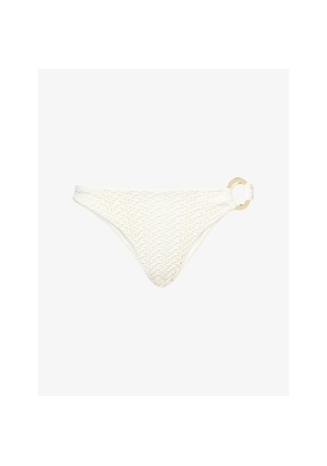 Womens Monday Bronte Gold-Ring Crochet Bikini Bottoms