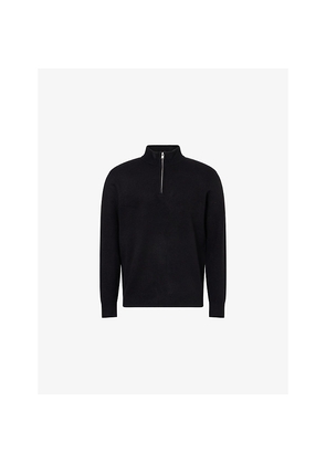 Mens Arne High-Neck Half-Zip Knitted Jumper