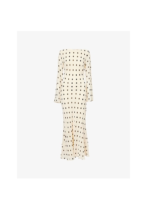 Womens Reformation Esra Polka-Dot Woven Midi Dress