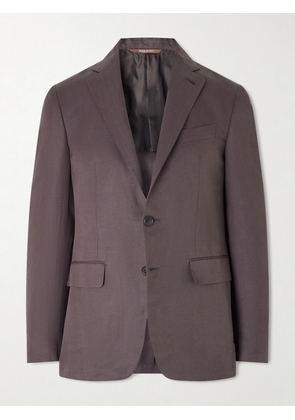 Canali - Kei Linen and Silk-Blend Suit Jacket - Men - Purple - IT 46
