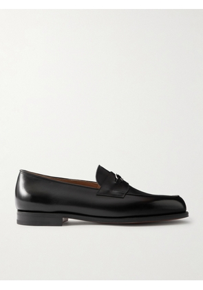 John Lobb - Lopez Embellished Leather Penny Loafers - Men - Black - UK 6