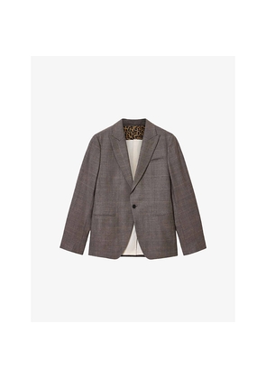 Mens Allsaints Clover Check Regular-Fit Stretch Wool-Blend Blazer