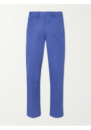 TOM FORD - Straight-Leg Cotton-Twill Trousers - Men - Blue - UK/US 30