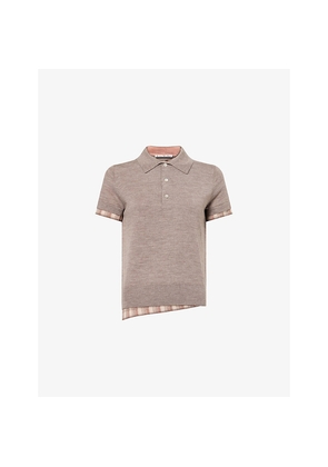 Womens Acne Studios Kalissa Layered Wool Polo Shirt