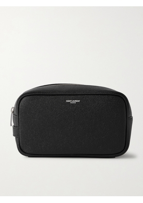 SAINT LAURENT - Full-Grain Leather Pouch - Men - Black