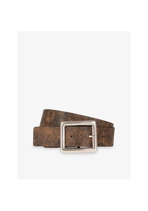 Womens The Kooples Vintage-Effect Leather Belt