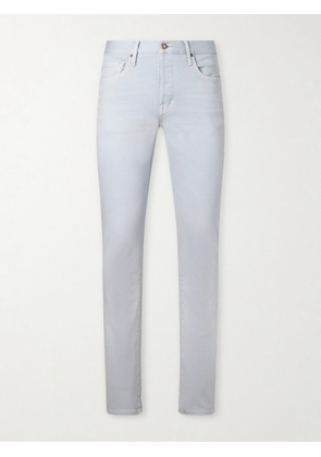 TOM FORD - Slim-Fit Straight-Leg Cotton-Blend Trousers - Men - Blue - UK/US 30