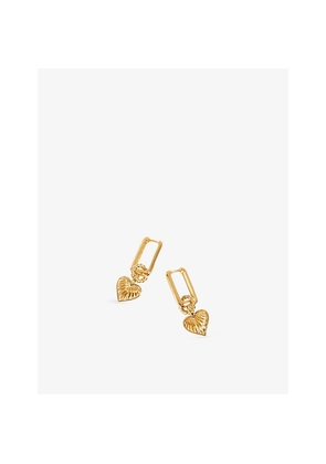 Womens Missoma Ridge Heart Charm 18ct Gold Vermeil Plated 925 Sterling Silver Drop Earrings