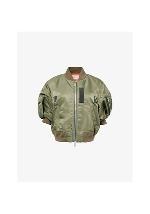 Womens Sacai Padded Puffed-Short-Sleeves Shell Jacket