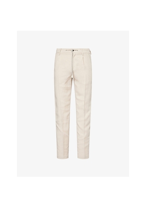 Mens Eleventy Slim-Leg Jogger Linen-Blend Trousers