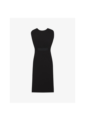 Womens Boss Short-Sleeve Waist-Panel Stretch-Jersey Midi Dress