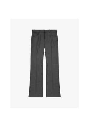 Womens The Kooples Bootcut Mid-Rise Wool-Blend Trousers