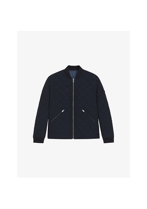 Mens Boss Reversible Band-Collar Quilted Jacket