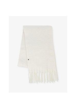 Womens Sweaty Betty Soft Cloud Wool-Blend Tassel Scarf