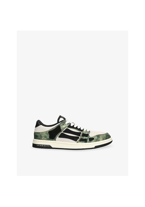 Mens Amiri Camo Skel Leather Trainers
