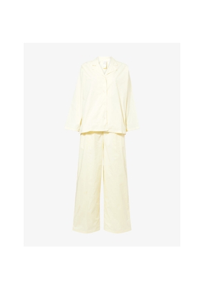 Womens Desmond And Dempsey Placement-Print Long-Sleeve Cotton Pyjama Set