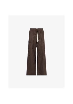 Mens Rick Owens Cargobelas Wide-Leg Cotton Trousers