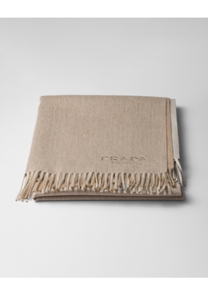Two-tone cashmere and wool throw