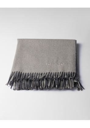 Two-tone cashmere and wool throw
