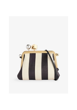 Womens Jacquemus The Berlingot Striped Woven Shoulder Bag