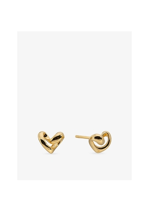 Womens Monica Vinader Infinity Heart Small 18ct Yellow Gold Vermeil Stud Earrings