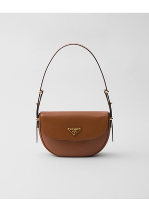 Prada Arqué leather shoulder bag with flap