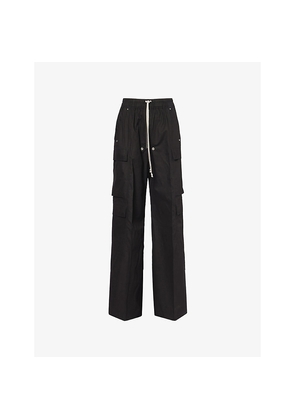 Mens Rick Owens Cargobelas Wide-Leg Cotton Trousers
