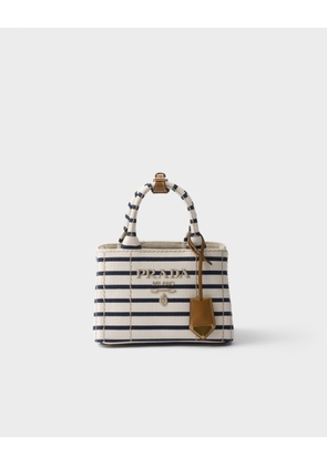 Prada Jardinière mini striped cotton canvas bag