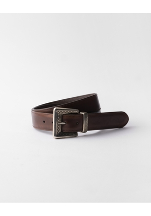Antiqued leather belt