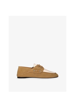 Womens Sandro Lace-Up Suede Boat Shoes