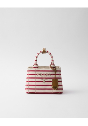 Prada Jardinière mini striped cotton canvas bag