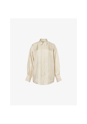 Womens Toteme Oversized Striped Silk Shirt