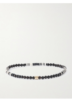 Luis Morais - 14-Karat Gold Onyx Beaded Bracelet - Men - Black