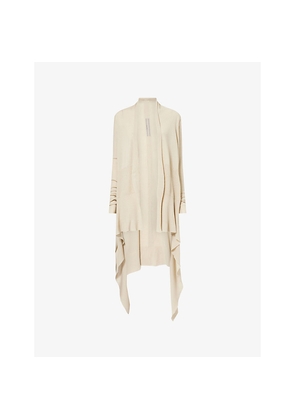 Womens Rick Owens Draped Open-Front Wool Cardigan