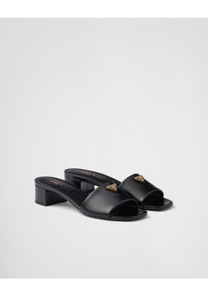 Saffiano patent leather sandals