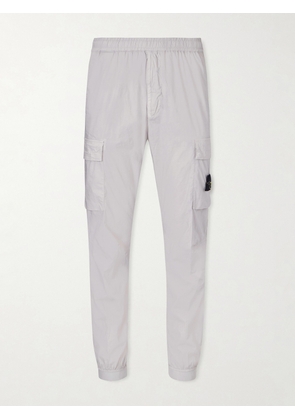 Stone Island - Tapered Logo-Appliquéd Cotton-Blend Cargo Trousers - Men - Gray - UK/US 28