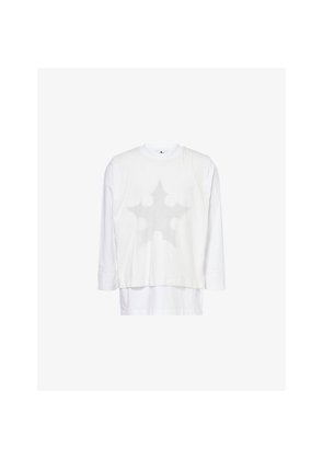 Mens Trapstar Redline Layered Logo-Print Cotton T-Shirt