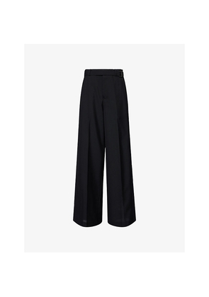 Womens Sacai Belted Wide-Leg Woven Trousers