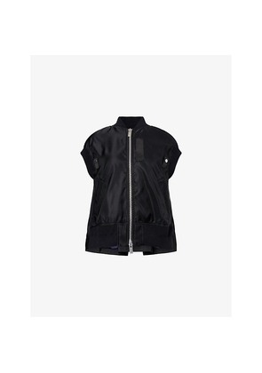 Womens Sacai Relaxed-Fit Round-Neck Shell Vest