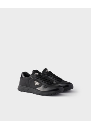 Prax 01 Re-Nylon and brushed leather sneakers